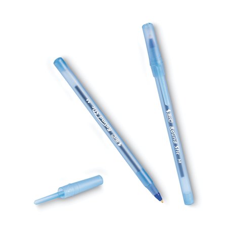 Bic Round Stic Xtra Life Stick BP Pen, 1.2mm, Blue Ink, Gray Barrel, PK240 GSM240BE